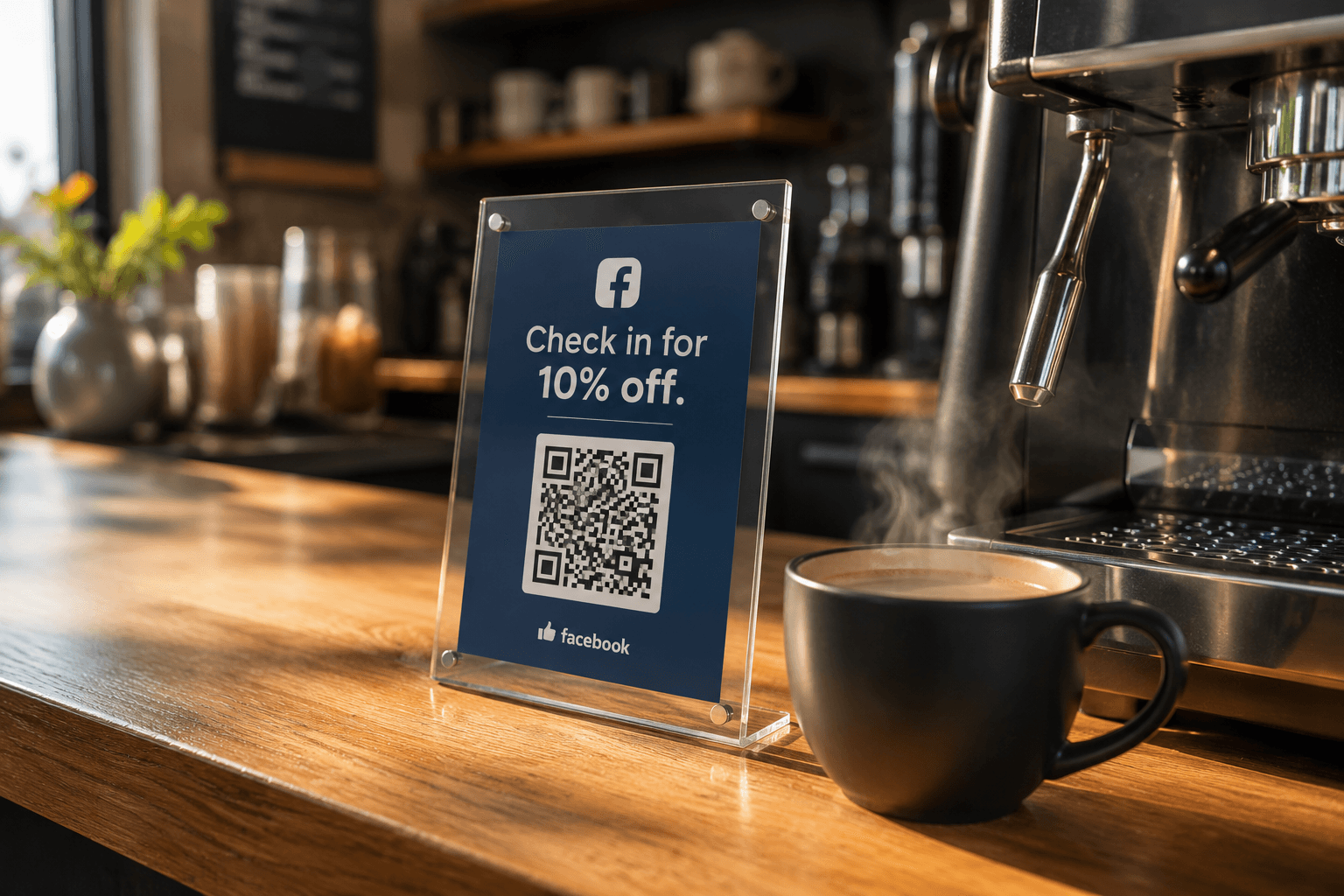 facebook QR Code in action