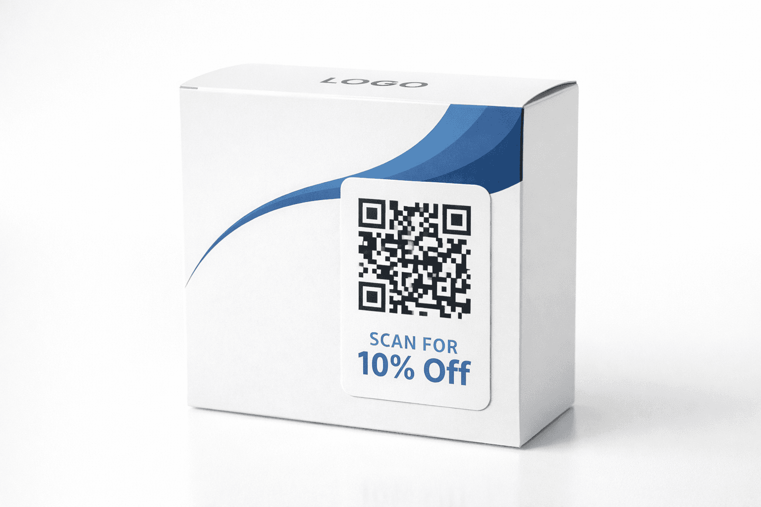Product packaging with QR code for discount offer